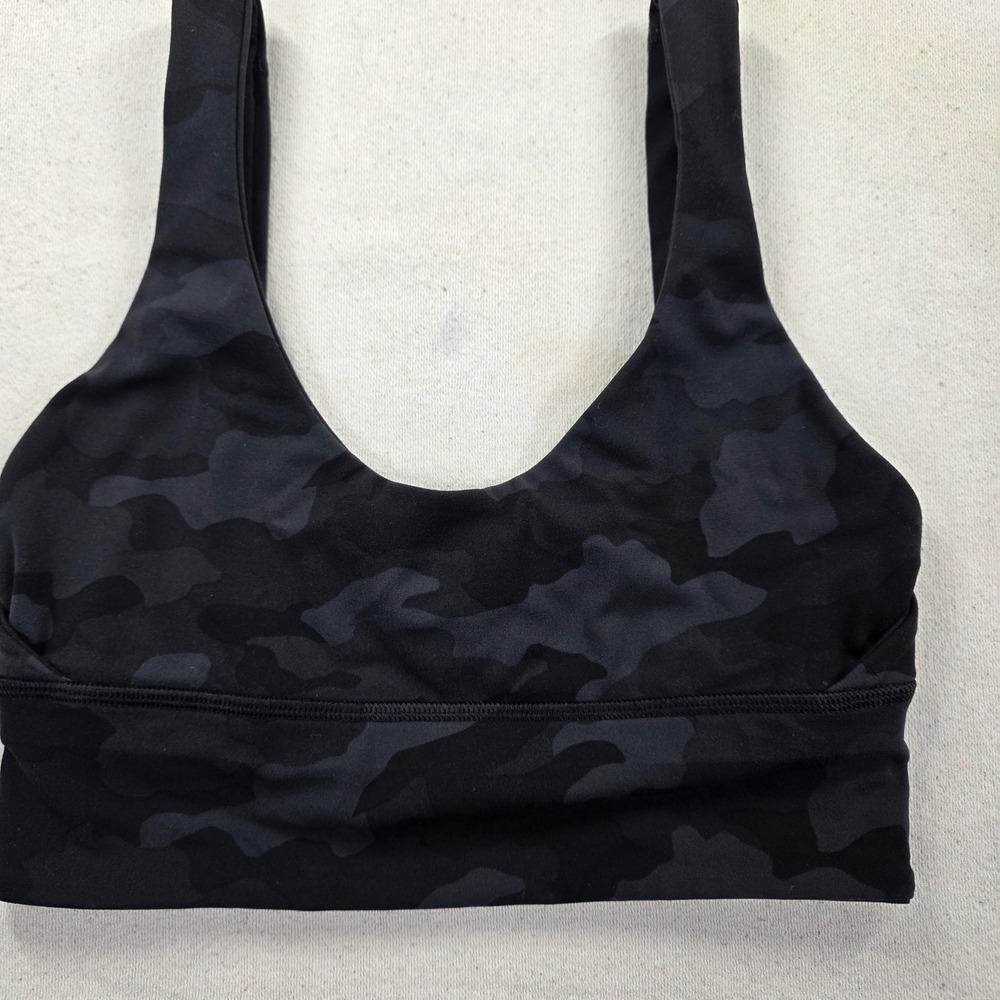 Lululemon Align Reversible Bra Camo Deep Coal Multi Black Size 4 LW2DABS